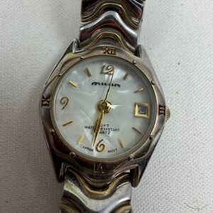 Milan Advance Two Tone Watch Mother of Pearl Dial Date Window MLS61715W